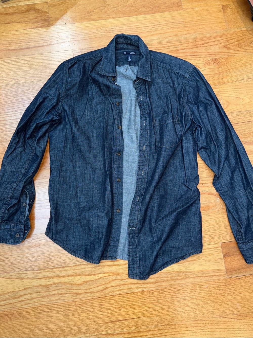 GAP Dark Blue Button-Down Denim Shirt